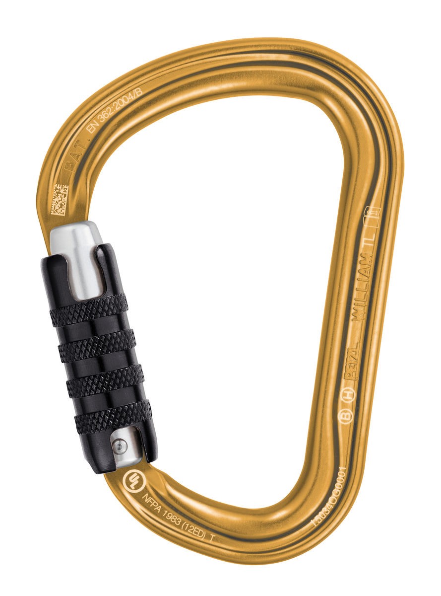 Petzl WILLIAM Alukarabiner gold