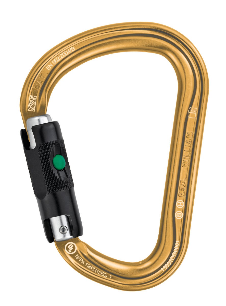 Petzl WILLIAM Alukarabiner gold